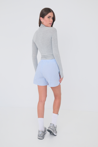 Pinstripe Shorts - Light Blue/White