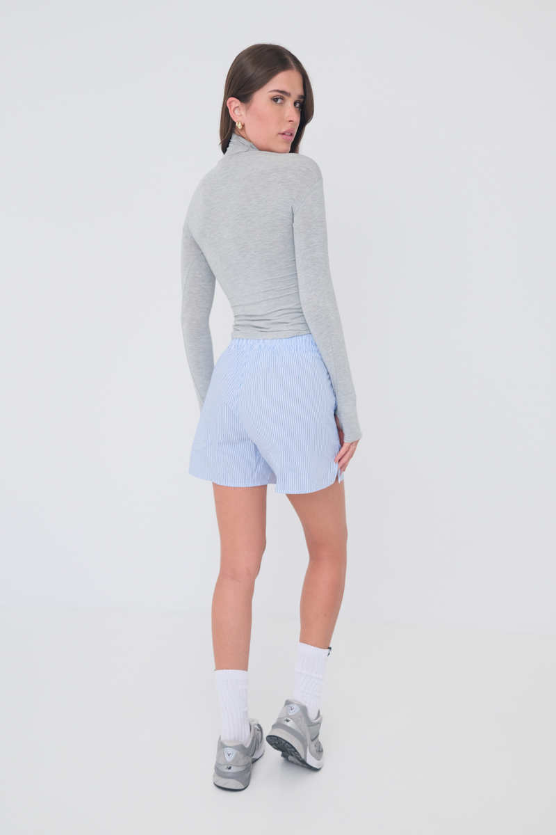 Pinstripe Shorts - Light Blue/White