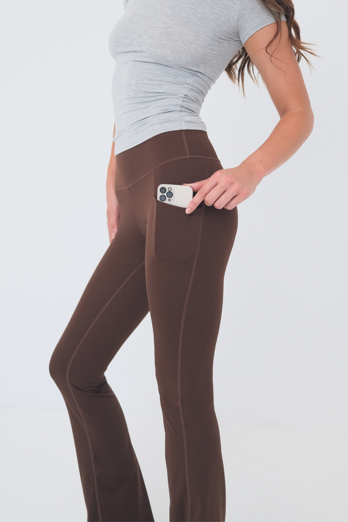 Daze Flare Pocket (Tall) Leggings - Espresso