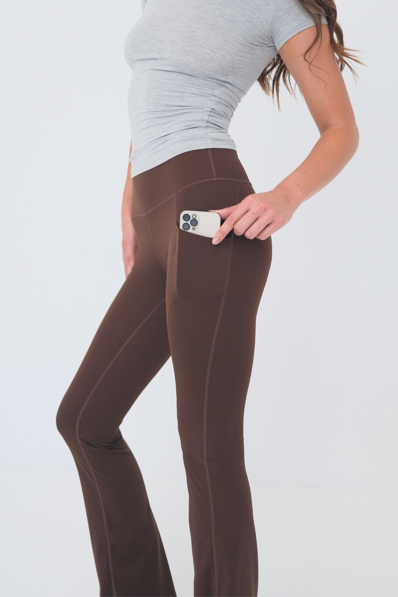 Daze Flare Pocket (Tall) Leggings - Espresso