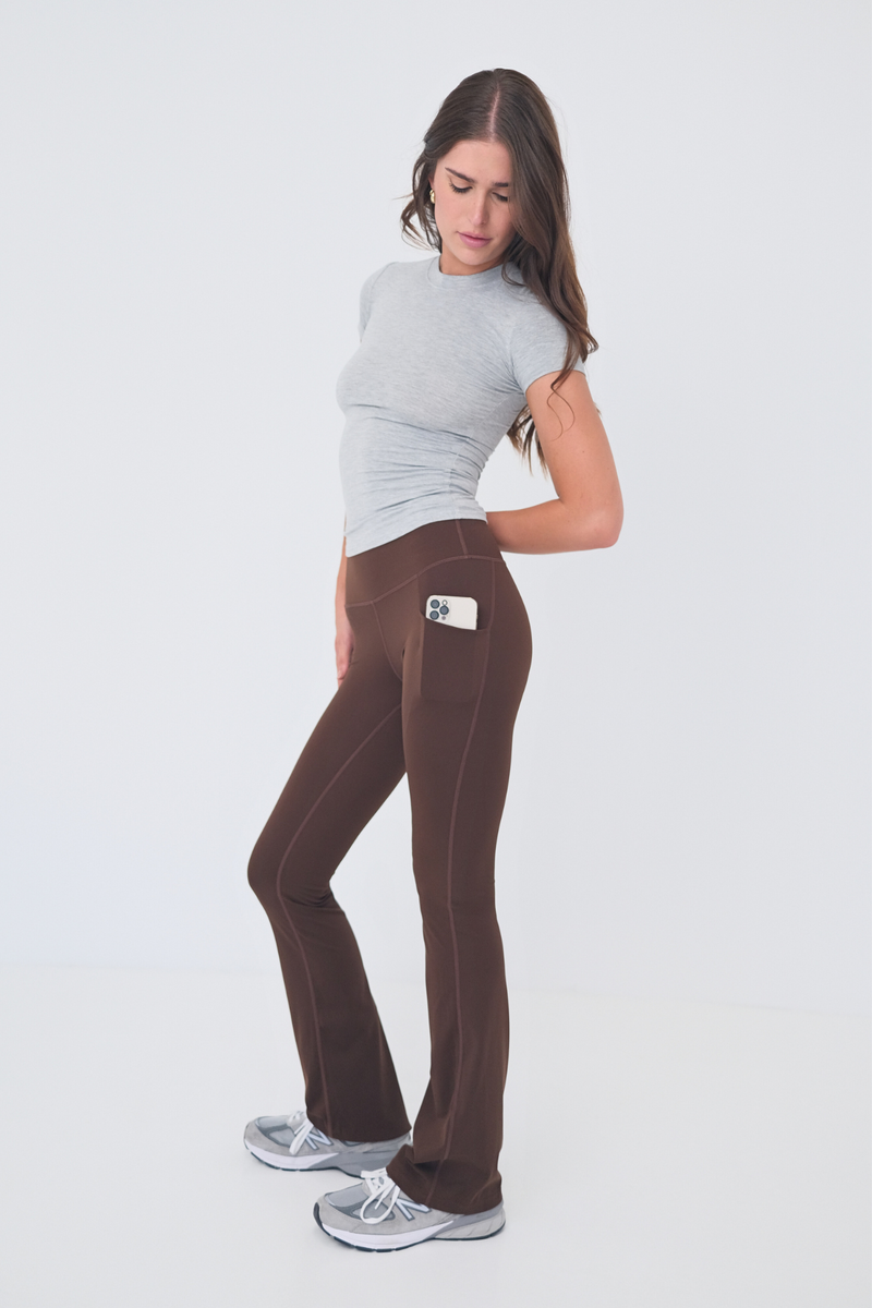 Daze Flare Pocket (Tall) Leggings - Espresso