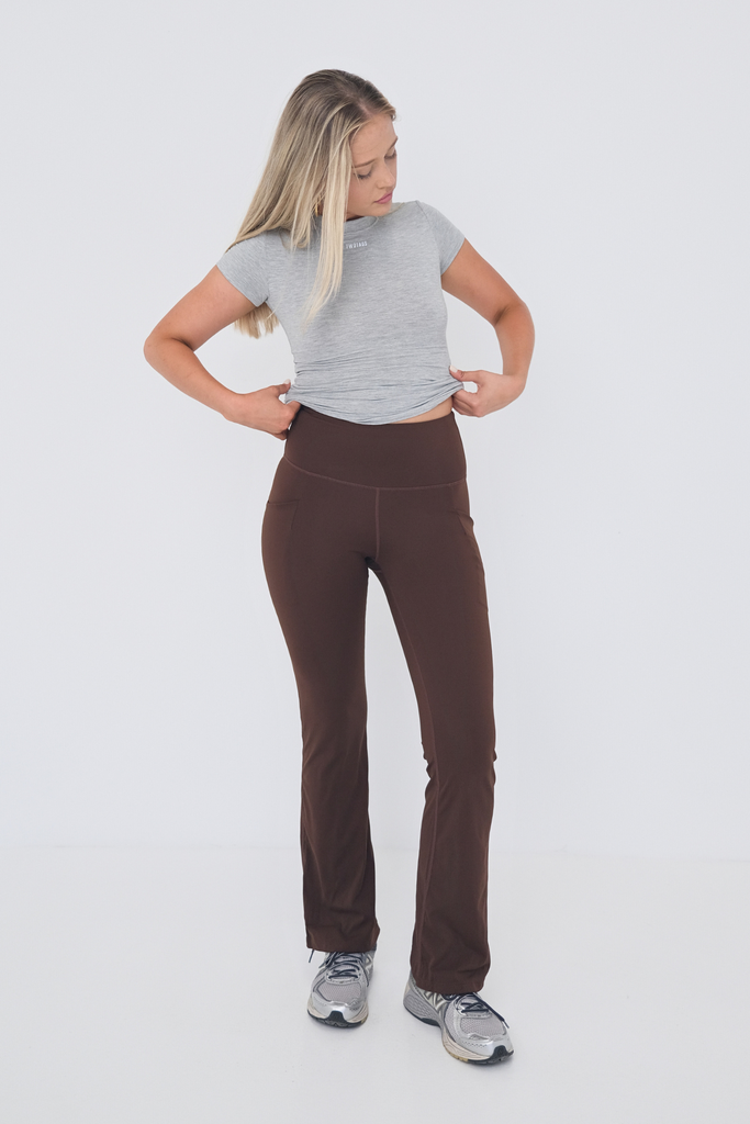 Daze Flare Pocket Leggings - Espresso