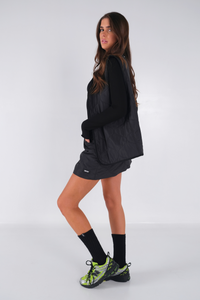 Puffer Quilted Skirt - Black