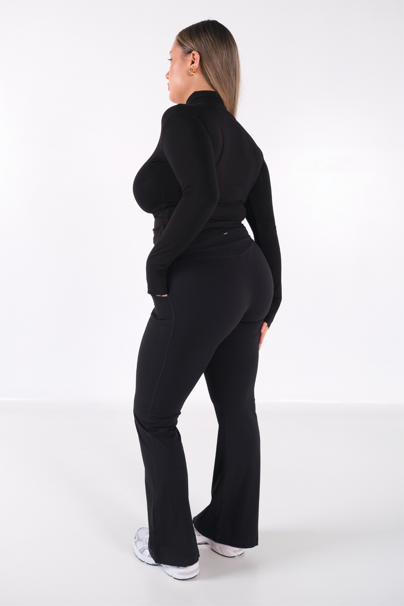 Aura Flare Pocket (Seamless) Leggings - Black