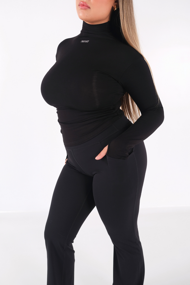 Aura Flare Pocket (Seamless) Leggings - Black