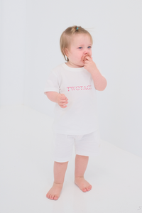 Immy Tee & Mini Me Shorts - White Set