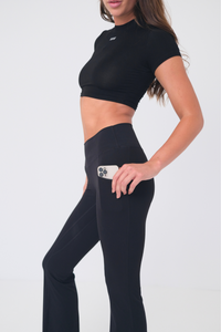 Low Rise Flare Pocket (Tall) Leggings - Black