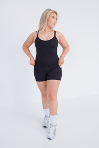 Strappy Pocket Bodysuit - Black