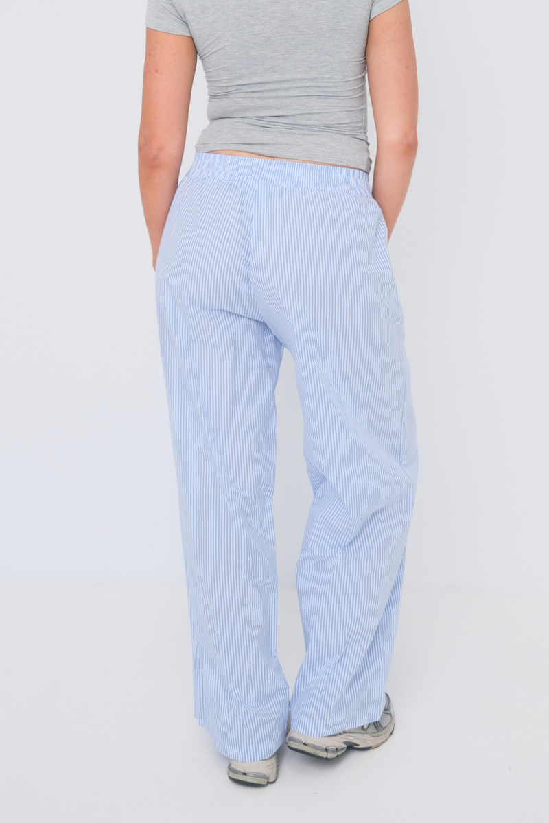 Pinstripe Pants - Light Blue/White