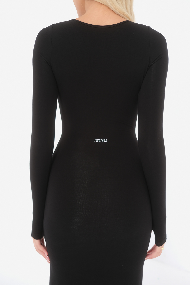 Sculpt Long Sleeve Dress - Black