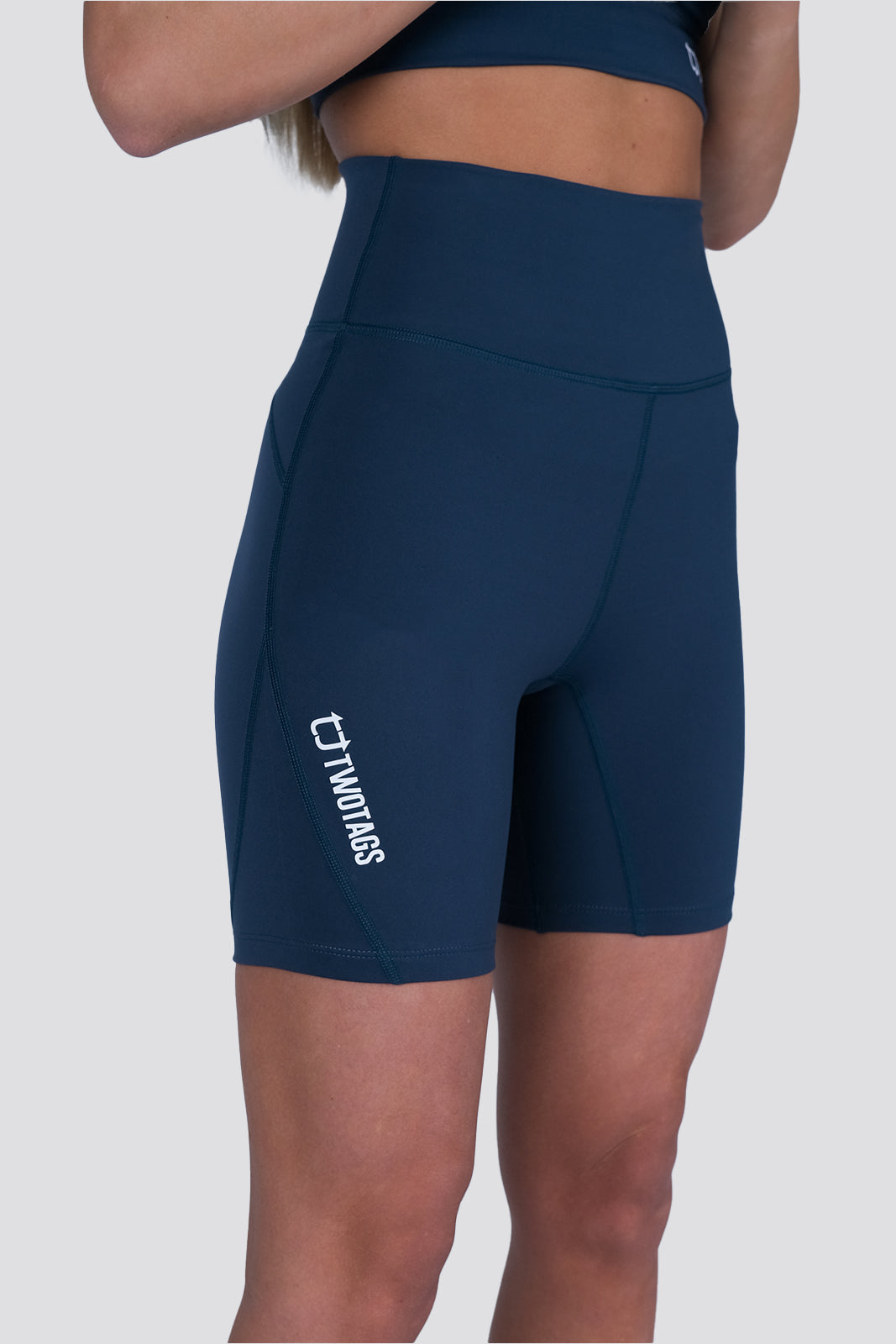 Dynamic Mid Biker Shorts - Ocean Blue