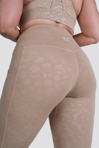Knurling Leopard 7/8 Highwaisted Leggings - Ivory