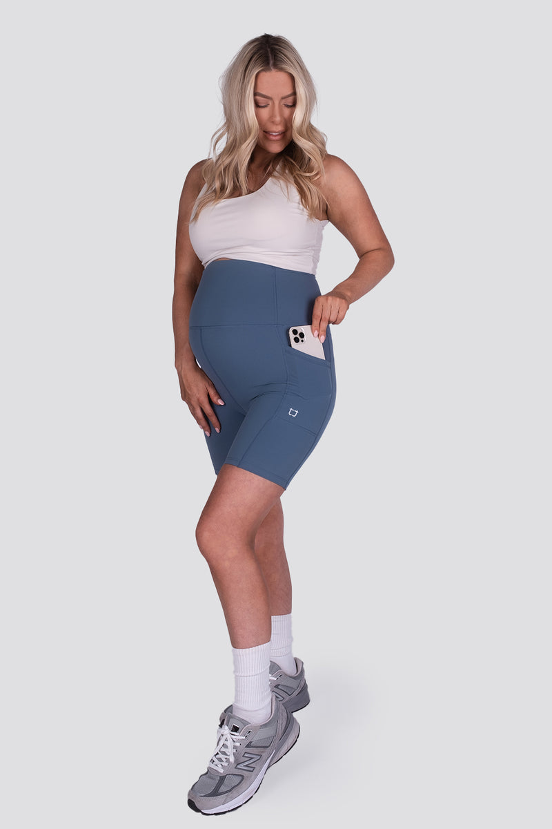 Maternity Signature Biker Shorts - French Blue