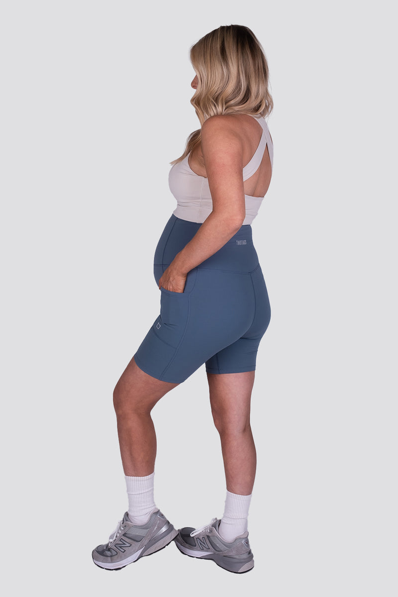 Maternity Signature Biker Shorts - French Blue