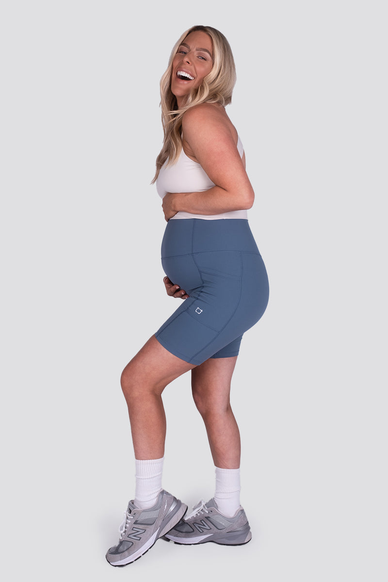 Maternity Signature Biker Shorts - French Blue