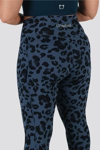 Meraki Leopard 7/8 Highwaisted Leggings - Slate Blue