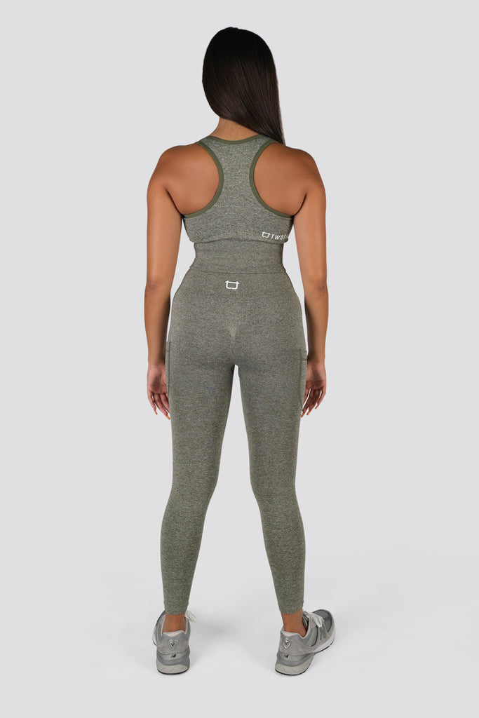 Seamless Movement Highwaisted Leggings - Khaki Marl