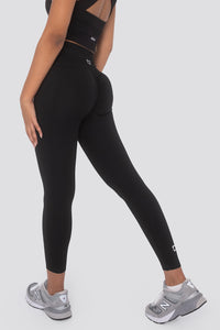 Seamless Scrunch Highwaisted Leggings - Black