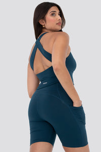 Sweetheart V2 Highwaisted Biker Shorts - Ocean Blue