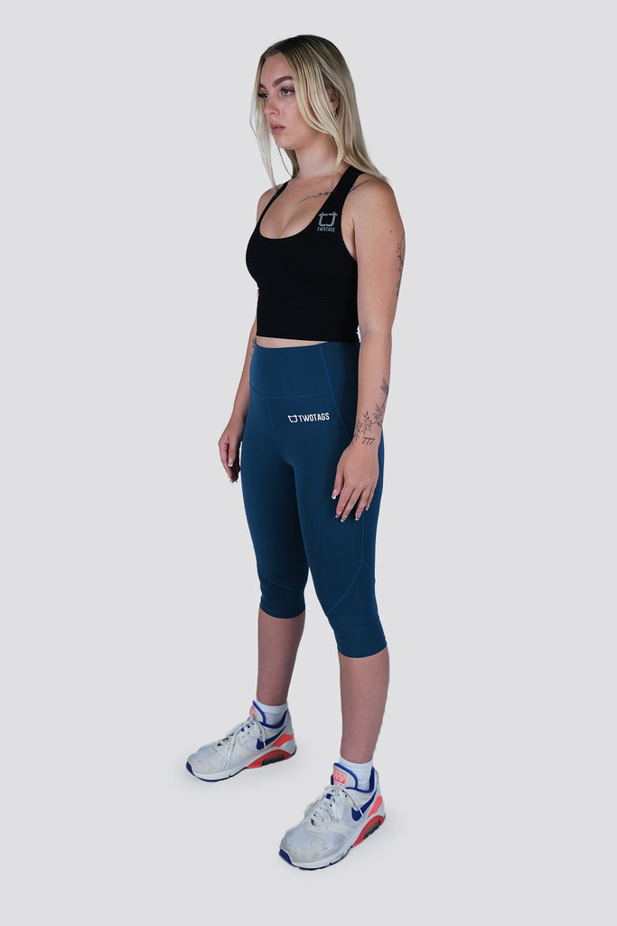 Impel Capri Highwaisted Leggings - Ocean Blue